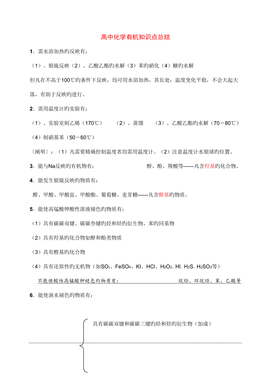 2022高中化学有机知识点总结_第1页