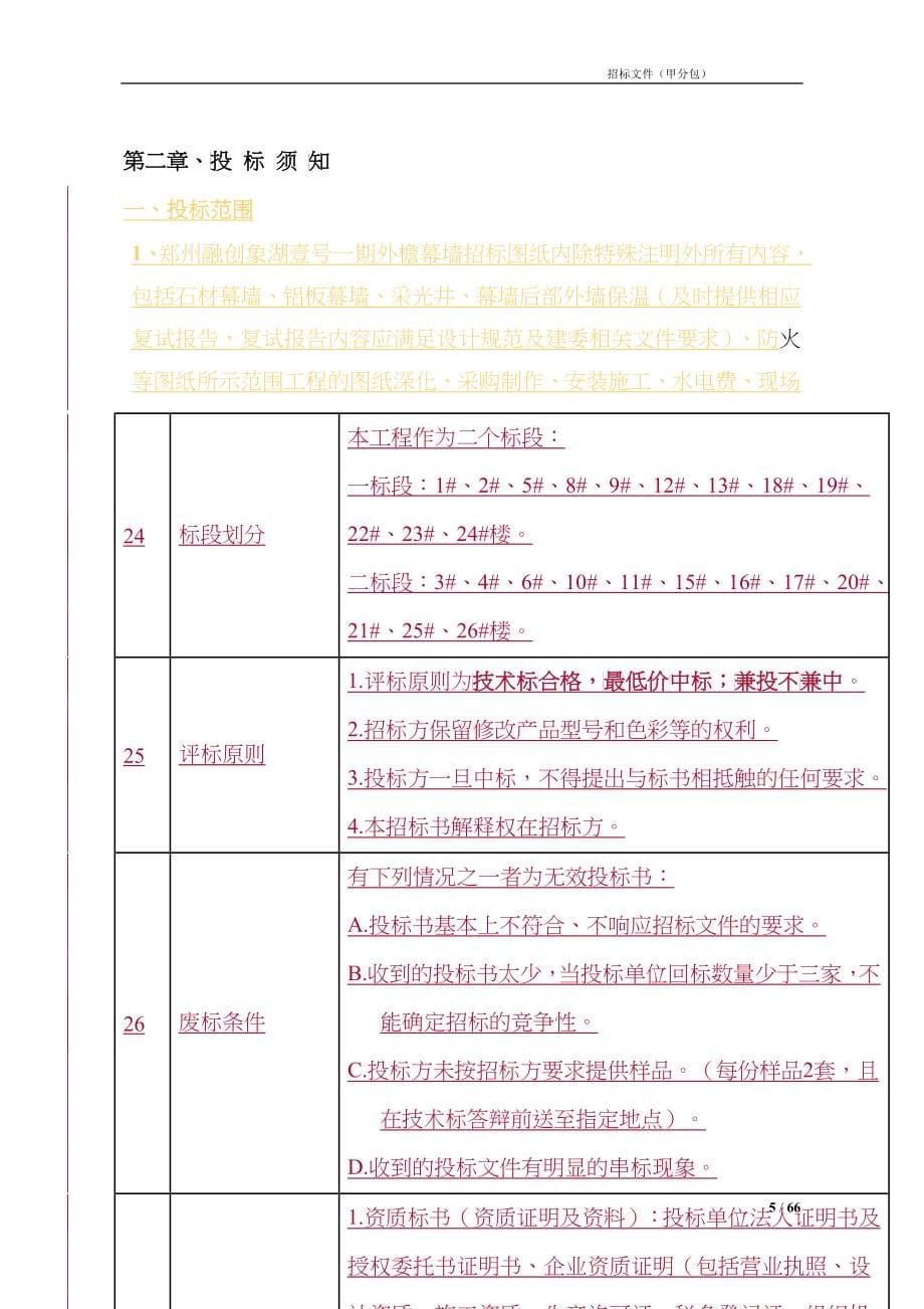 象湖壹号一期幕墙工程招标文件_第5页