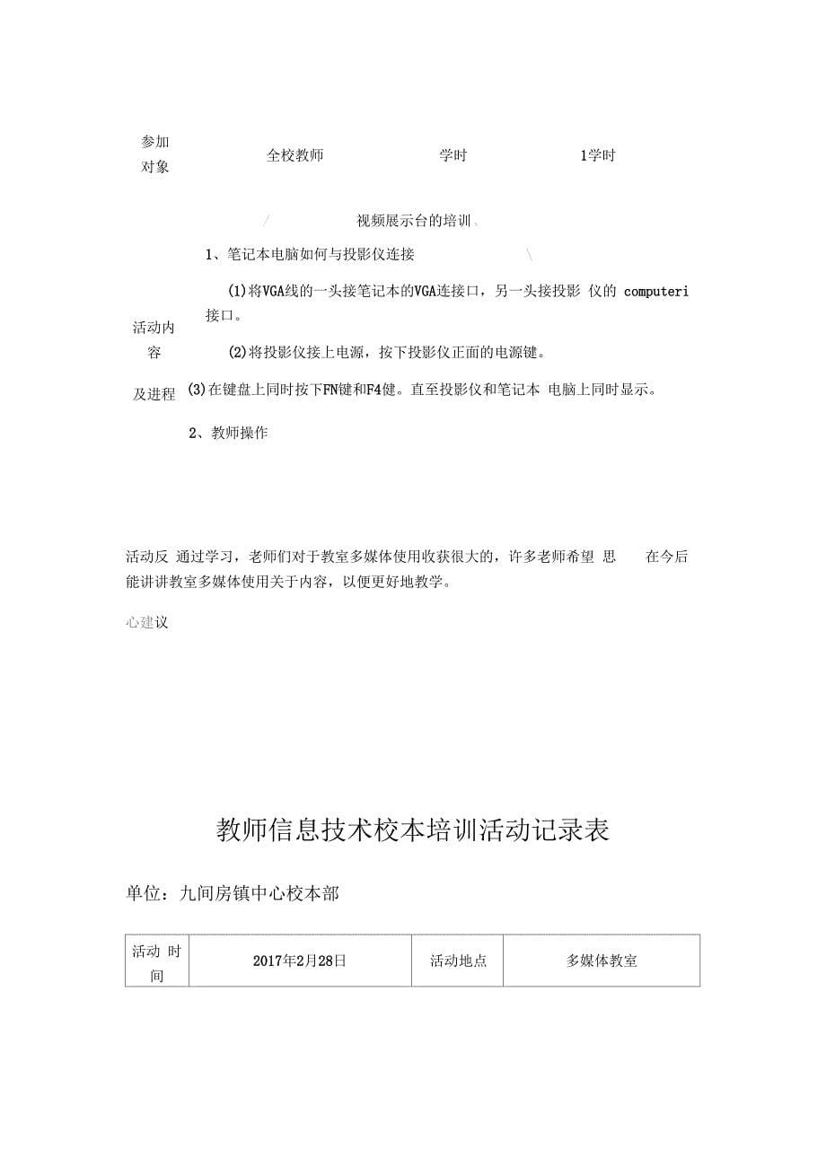 教师信息技术校本培训活动记录表_第5页