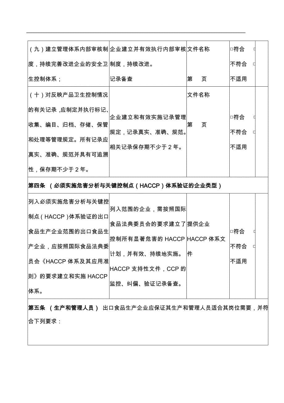 出口食品生产企业备案自我评估表_第5页