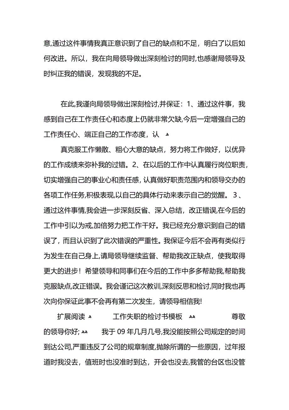 工作检讨书的模板_第2页