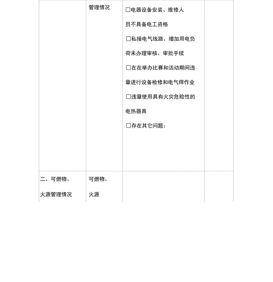 消防安全每月防火检查情况记录表_第3页