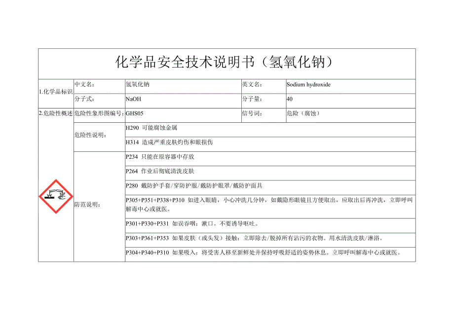 氢氧化钠MSDS_第1页