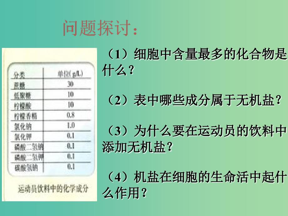 高中生物第二章组成细胞的分子2.5细胞中的无机物课件1新人教版.ppt_第2页