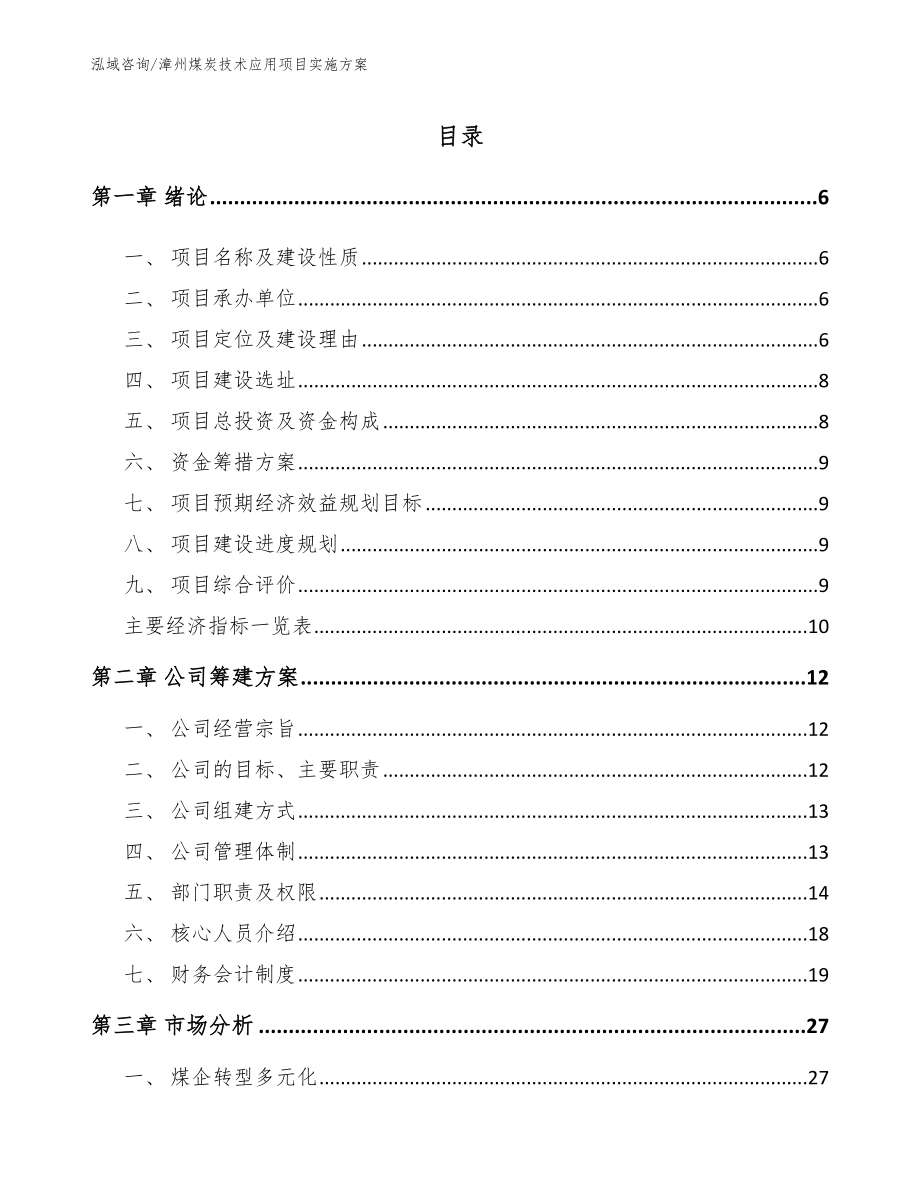 漳州煤炭技术应用项目实施方案（模板范文）_第1页