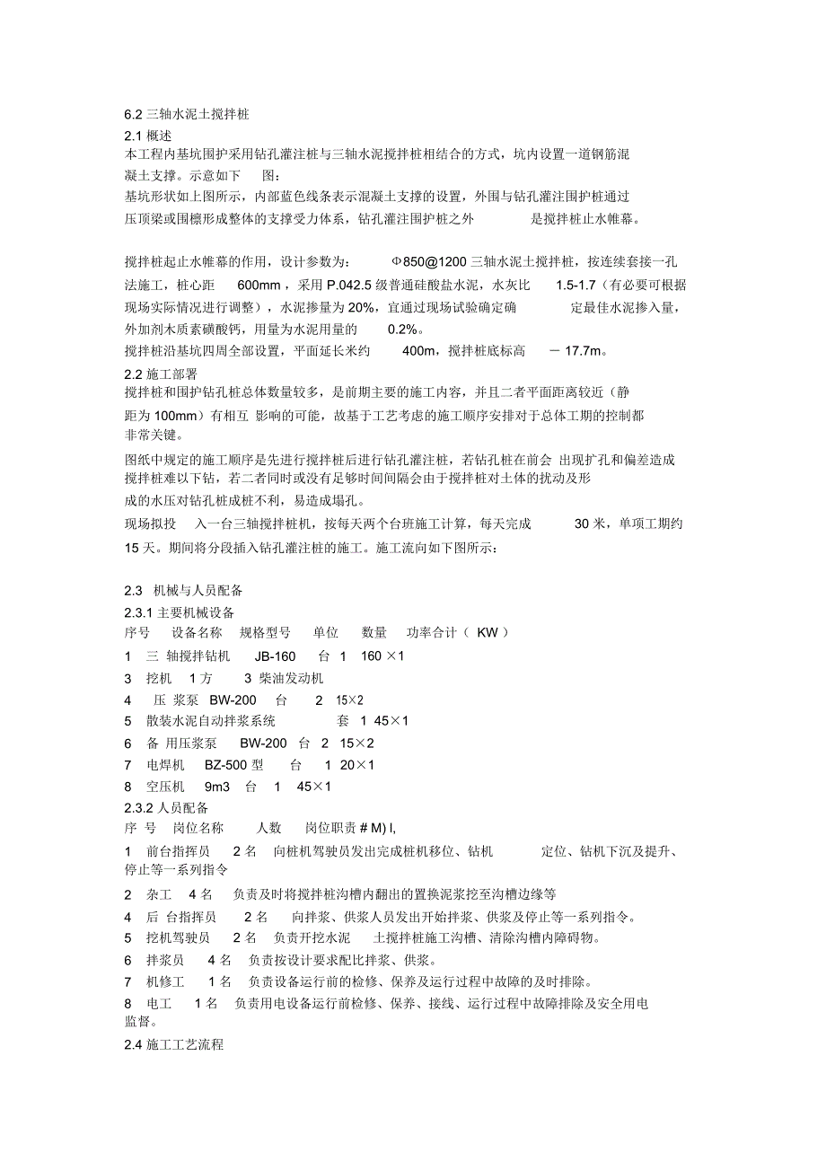 三轴搅拌桩止水帷幕施工方案_第1页