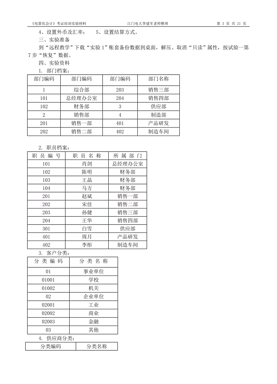 《会计信息系统》课本实验资料_第3页