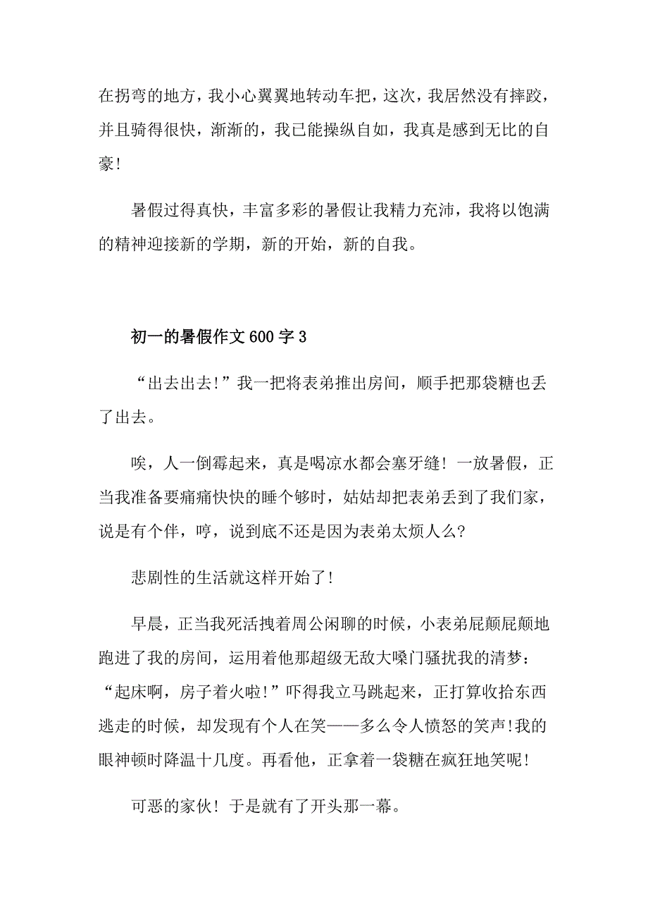 初一的暑假作文600字_第4页