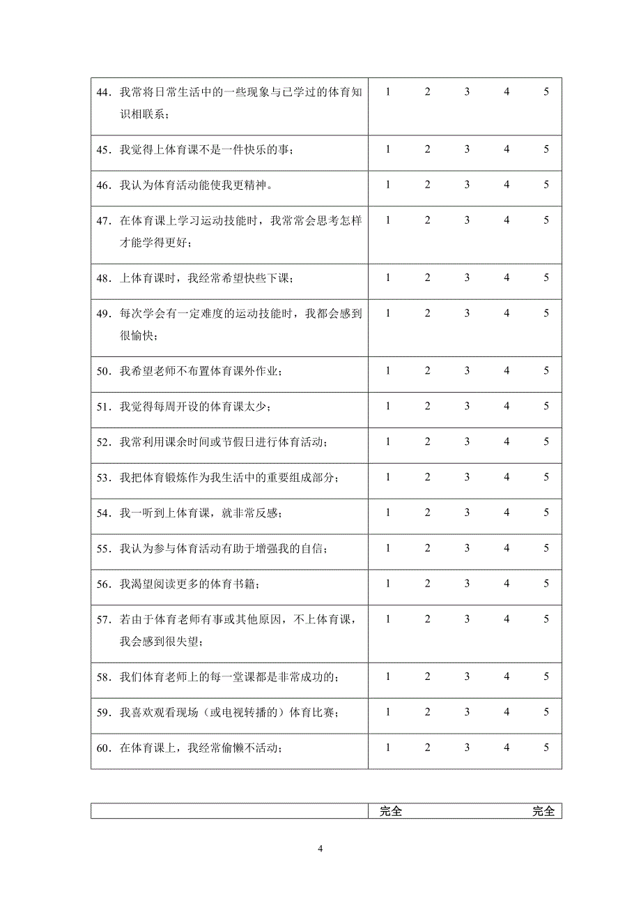 学生体育学习兴趣调查问卷_第4页