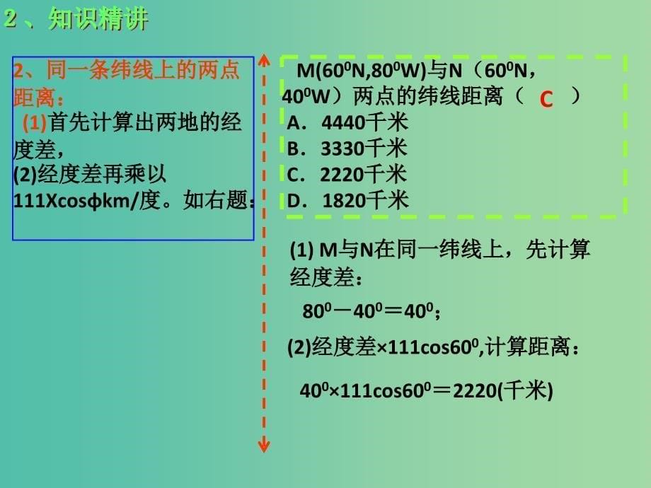 高考地理大一轮总复习 1.1.3经纬网定距离课件.ppt_第5页