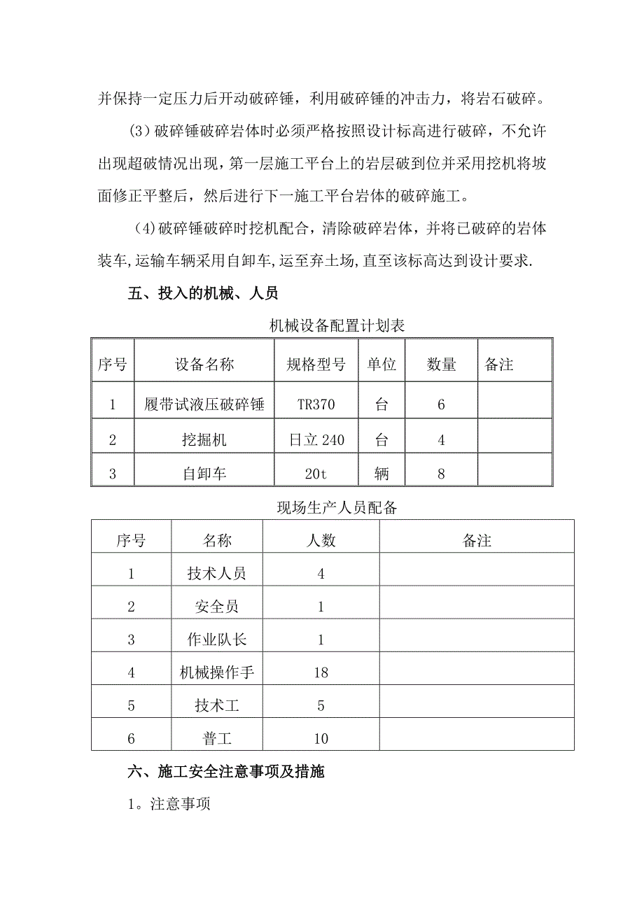 【整理版施工方案】黄果树石方破碎开挖施工方案_第4页