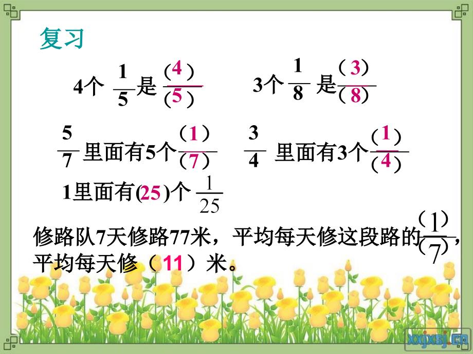 人教版五年级数学下册第四单元分数与除法一_第2页