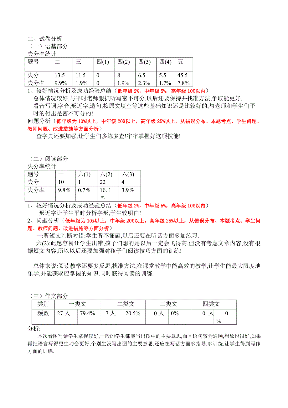 一（3）语文期末检测分析_第2页