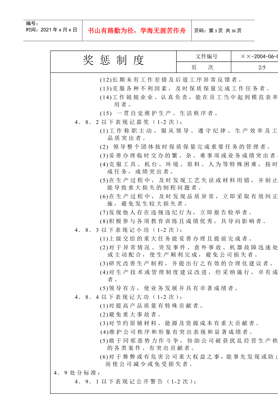 现代企业奖惩制度与公告_第3页