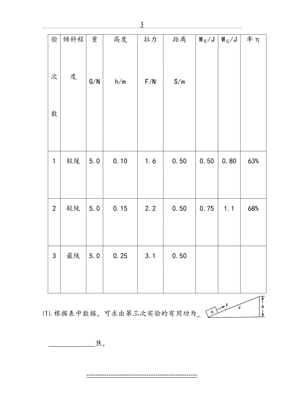 斜面机械效率实验专题_第4页