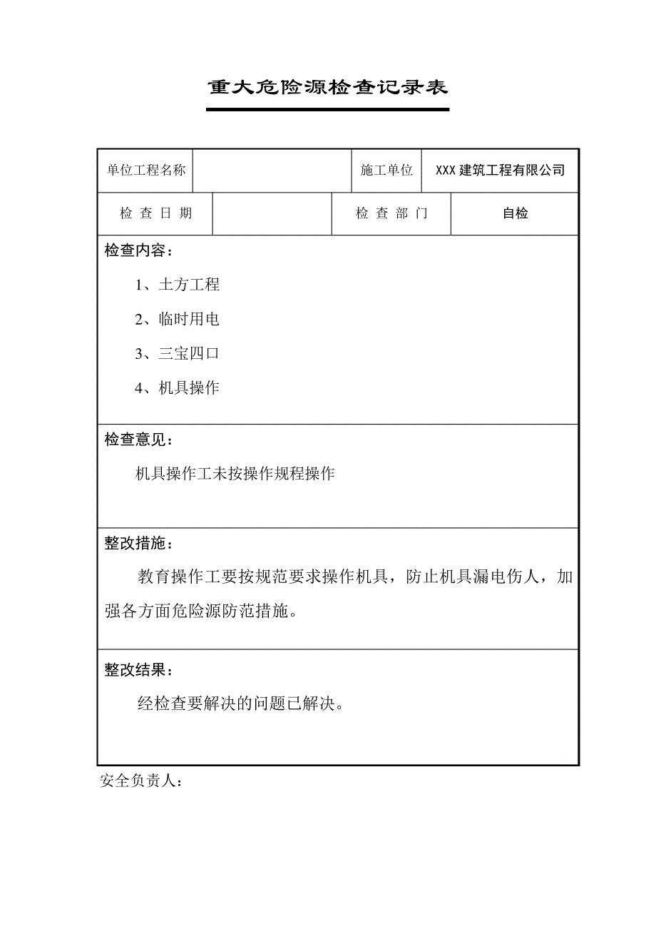 重大危险源安全检查记录表_第2页