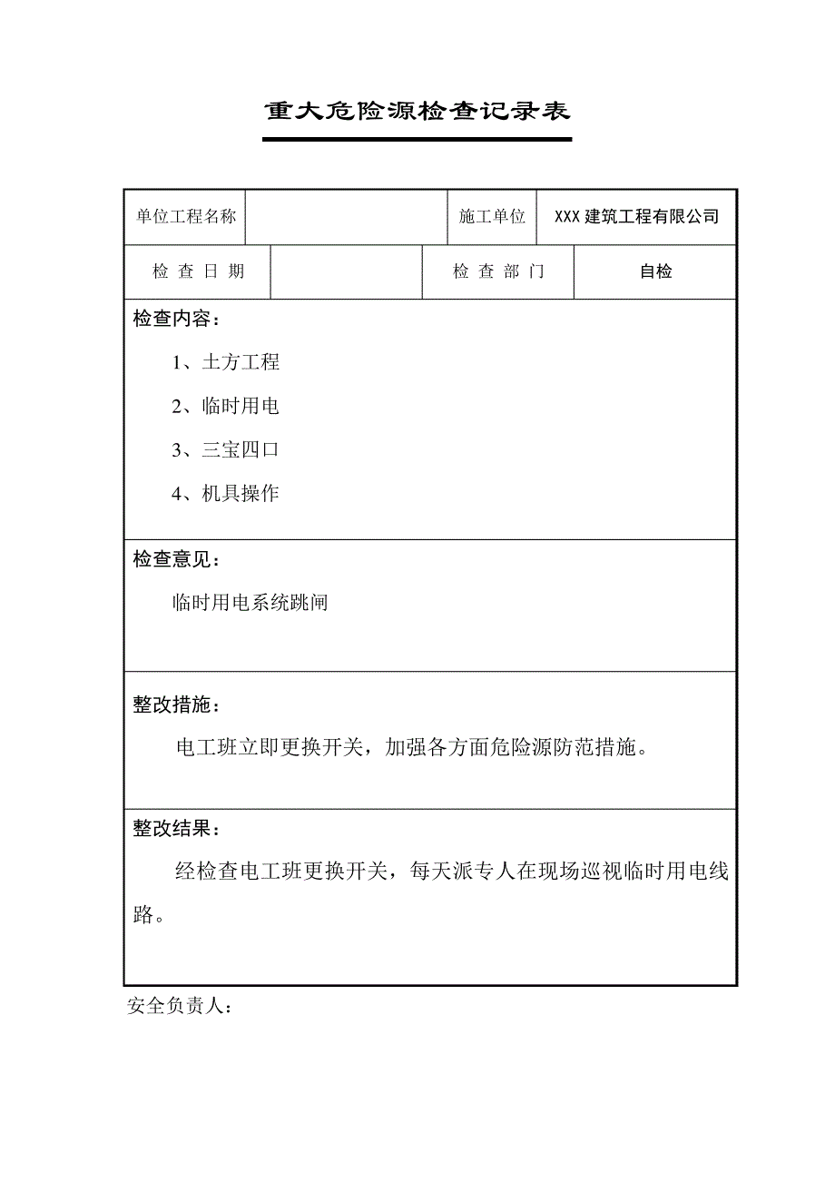 重大危险源安全检查记录表_第4页