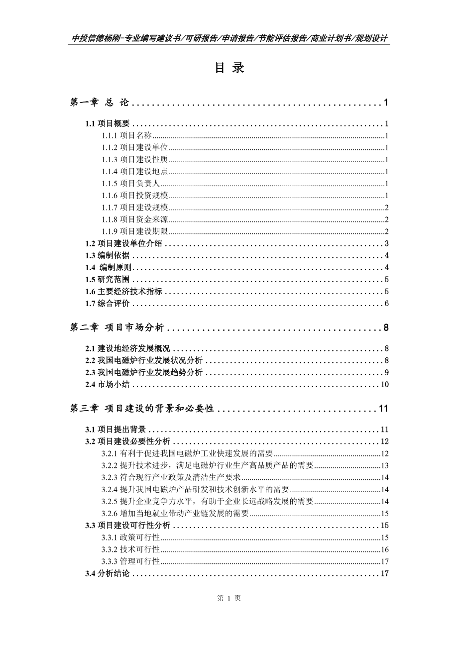 电磁炉项目可行性研究报告申请立项_第2页