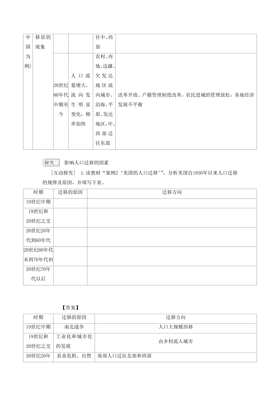 【最新】人教版高一地理必修二导学案：1.2人口的空间变化1_第5页