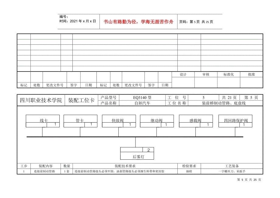 汽车制造工艺毕业设计_第5页