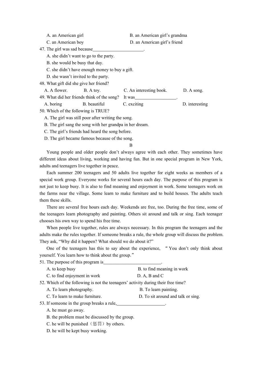 2009达州中考英语试题及答案.doc_第5页