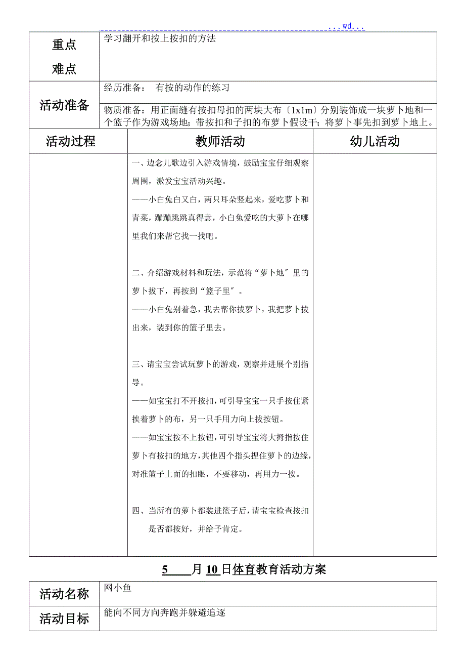 幼儿园托班整合下学期教(学）案5月份_第4页