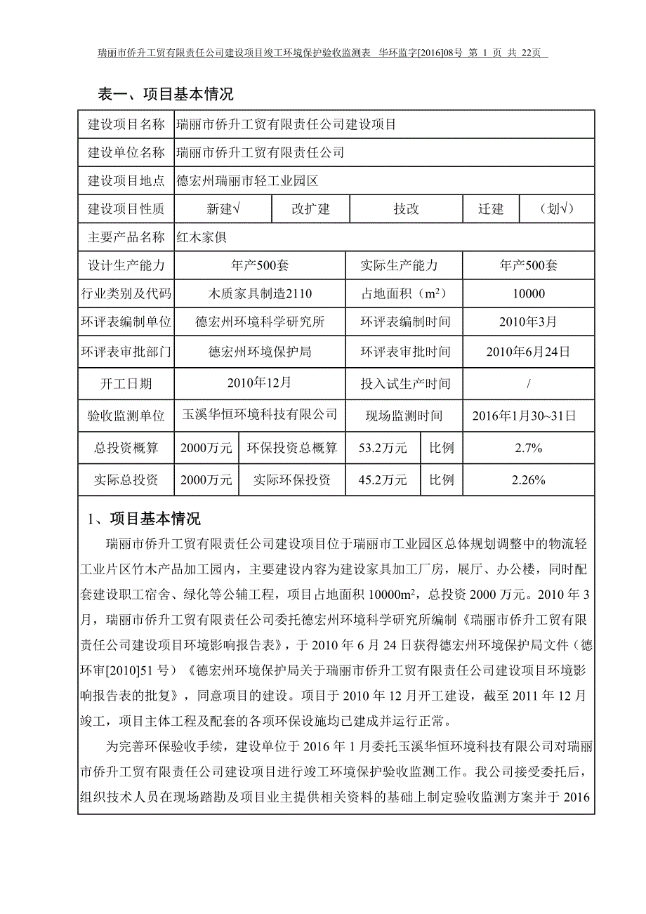 瑞丽市侨升工贸有限责任公司竣工环境保护验收监测表.doc_第2页