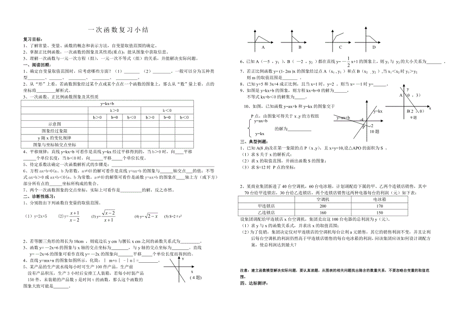 一次函数复习小结_第1页