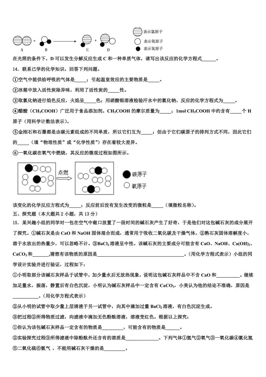 2023学年江苏省灌云县中考化学最后冲刺浓缩精华卷（含答案解析）.doc_第5页