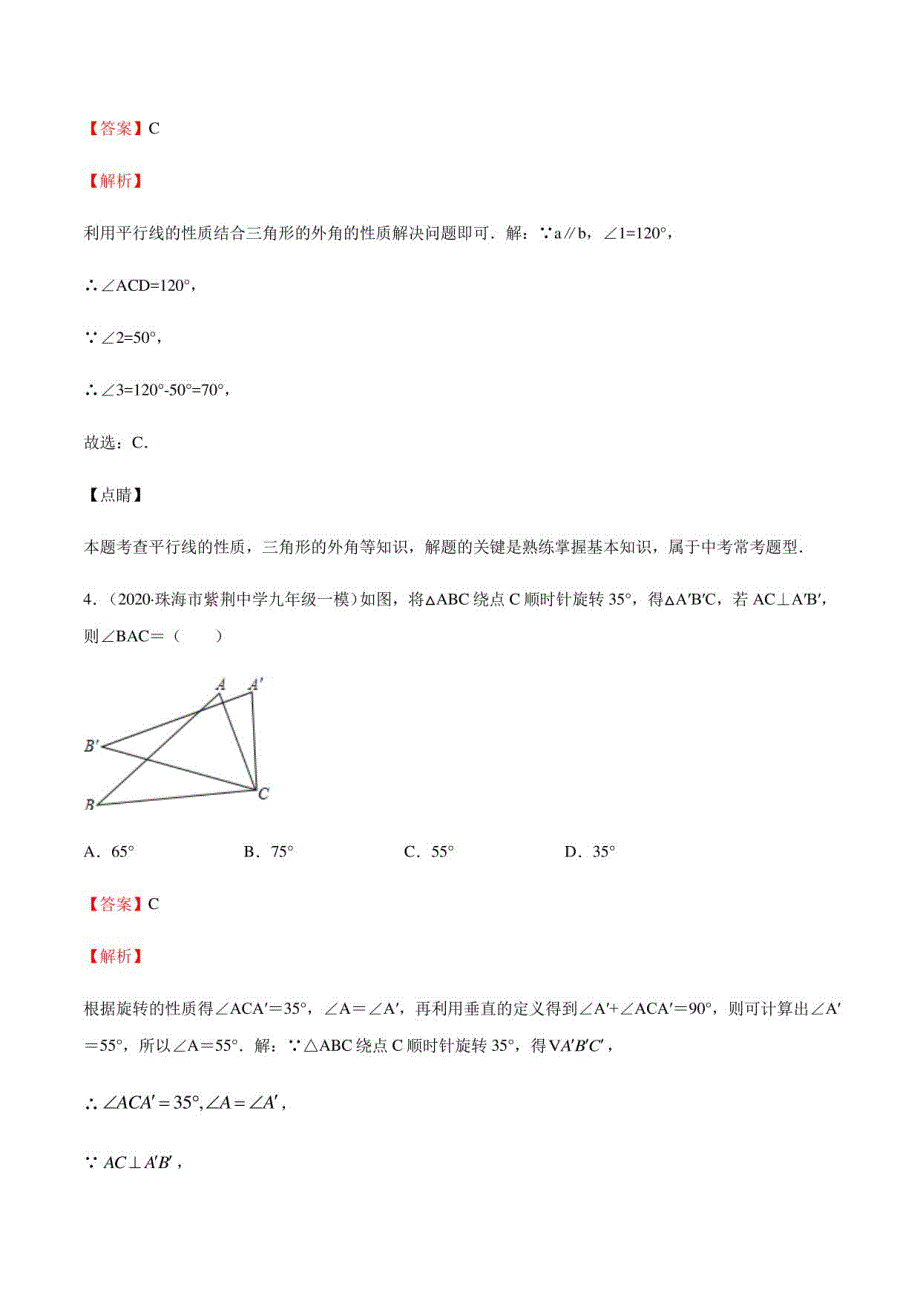 2021年中考数学全真模拟卷(广东专用)(解析版)_第3页