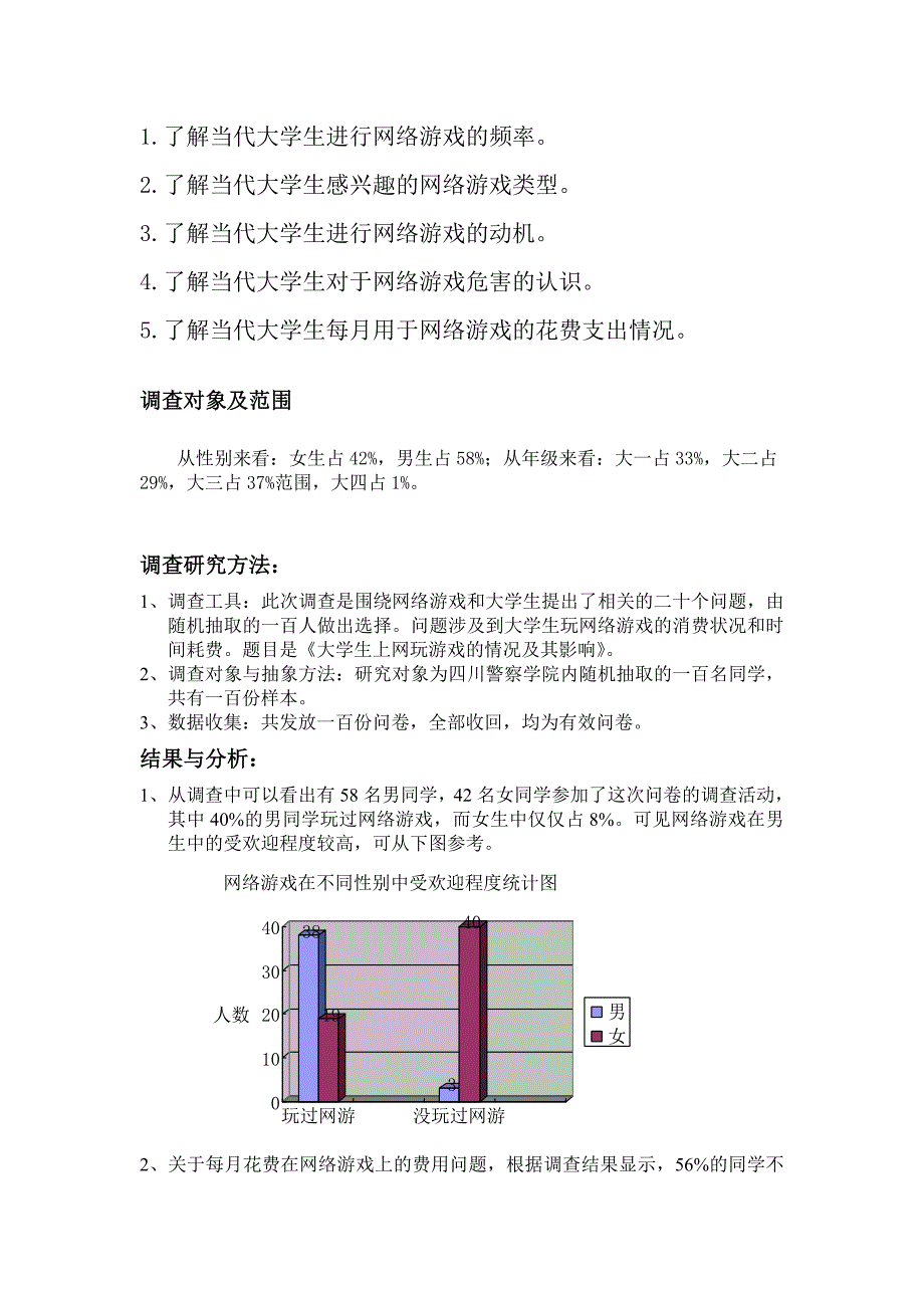 大学生玩网络游戏的情况及其影响调查报告_第2页