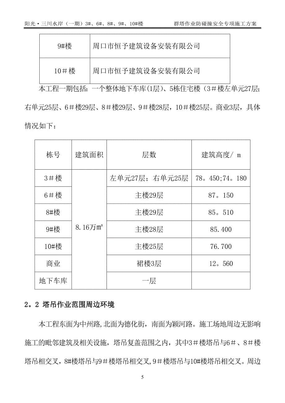 多塔作业防碰撞安全专项施工方案专家论证过09180_第5页