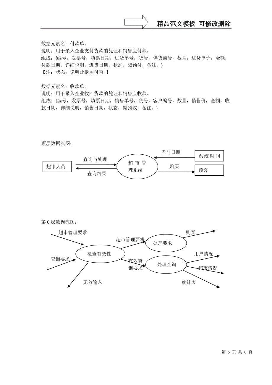 某超市管理系统流程图和数据字典_第5页