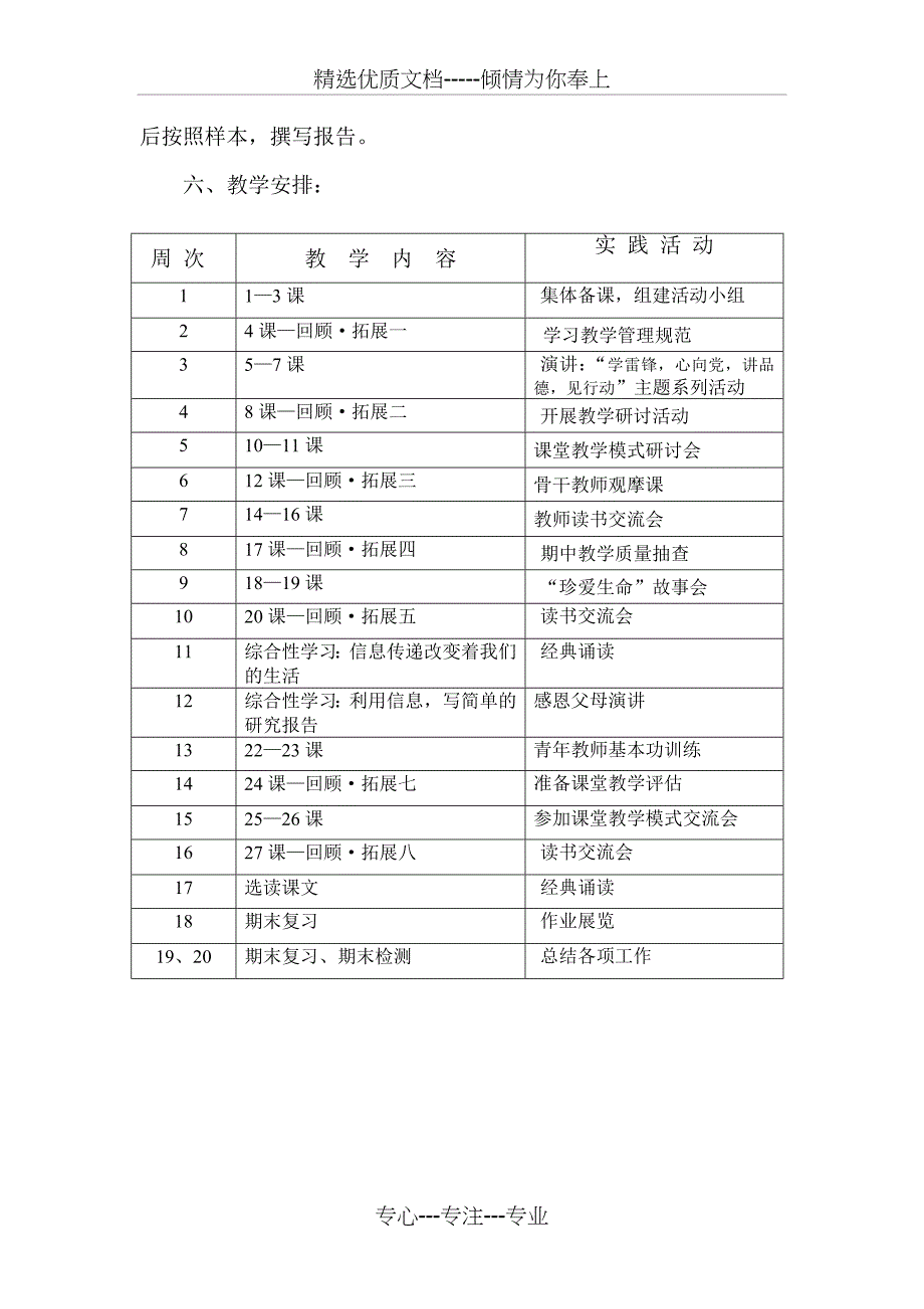 五年级语文下学期教学工作计划_第4页