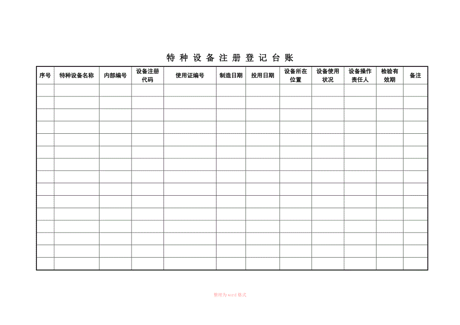 特种设备五个台账_第1页