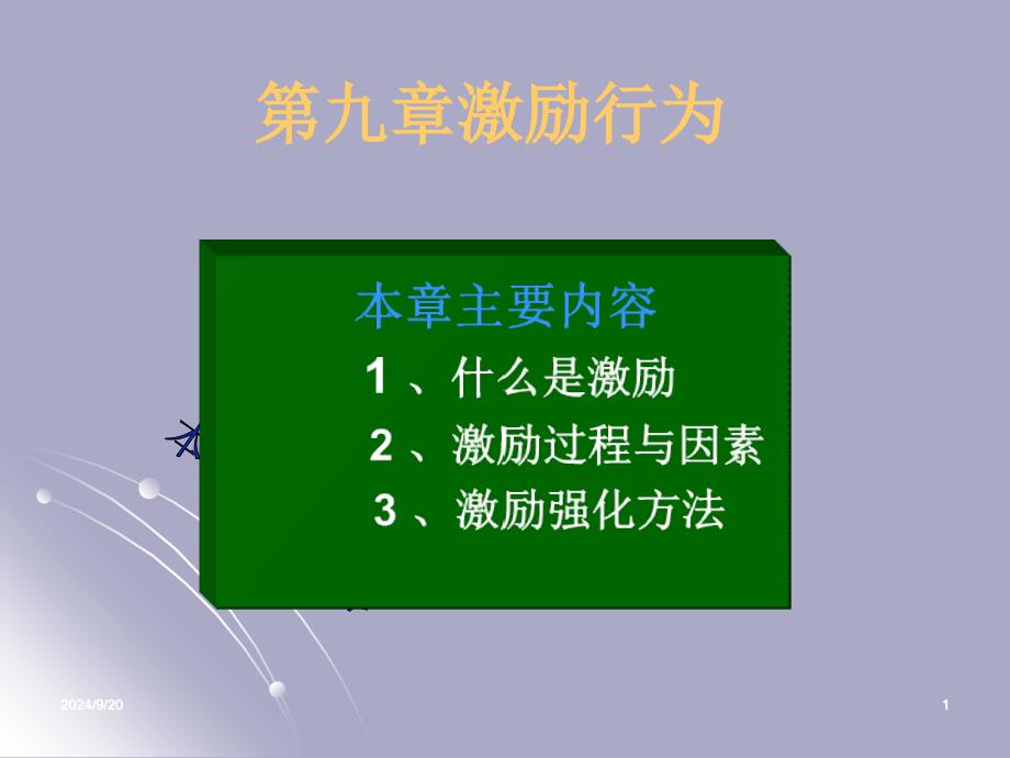 复旦大学管理心理学第九章激励行为_第1页