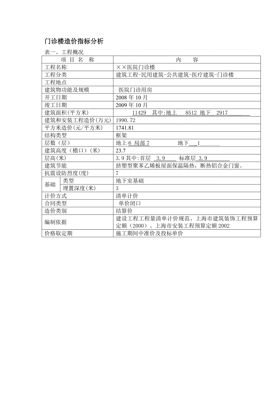 医院门诊楼指标1.doc_第1页