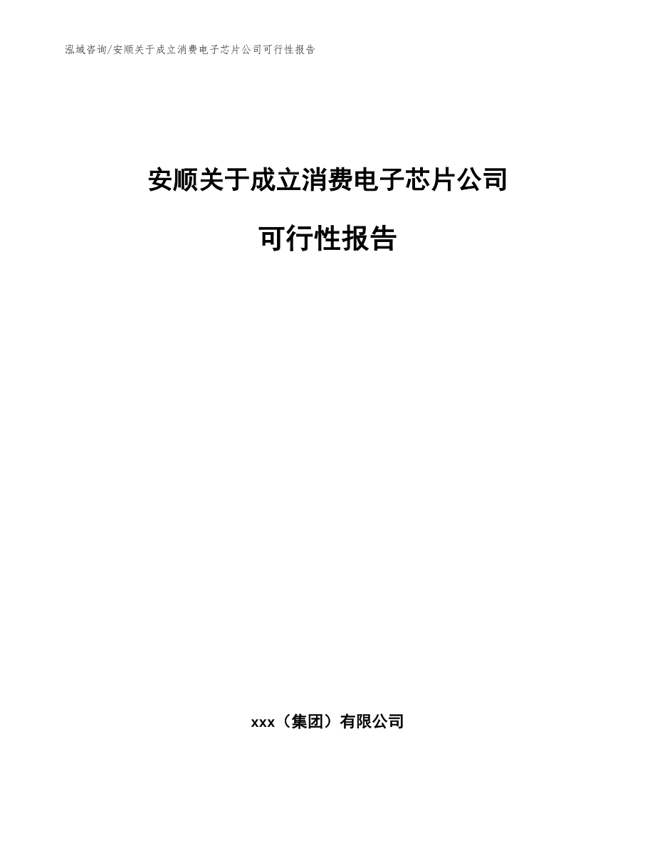 安顺关于成立消费电子芯片公司可行性报告_模板范文_第1页