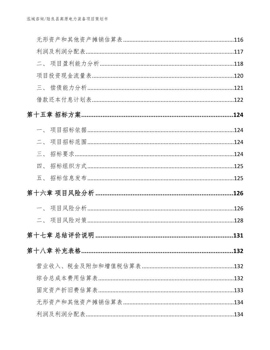 陆良县高原电力装备项目策划书【模板参考】_第5页