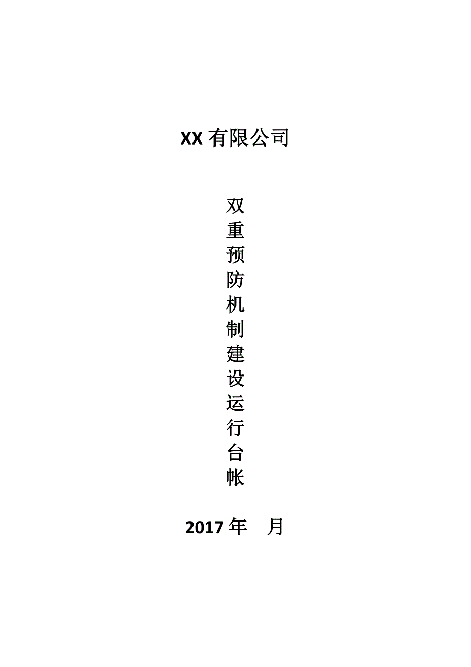 XX有限公司双重机制台帐_第1页