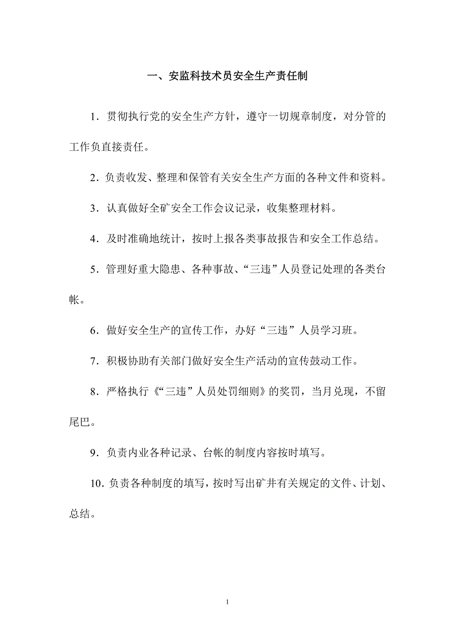 某某煤矿各岗位人员安全生产责任制汇编含54份责任制_第2页