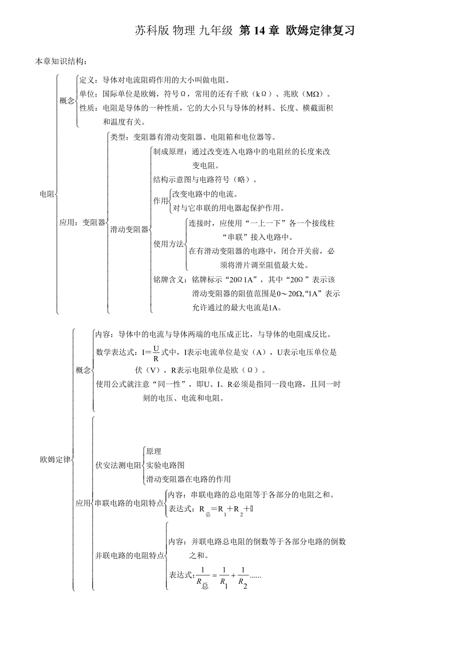 苏科版_物理_九年级的_第14章_欧姆定律复习 (2)_第1页