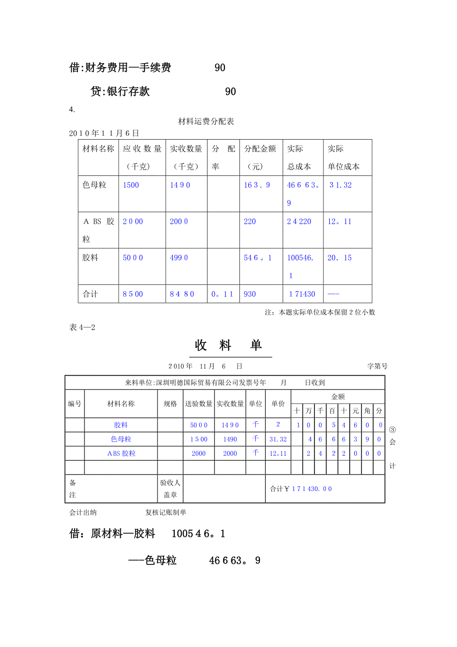 企业会计岗位实训答案-第二章购销存核算岗位_第3页