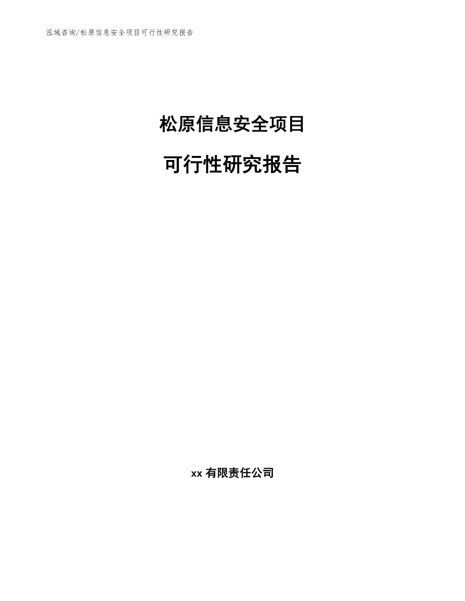 松原信息安全项目可行性研究报告_第1页