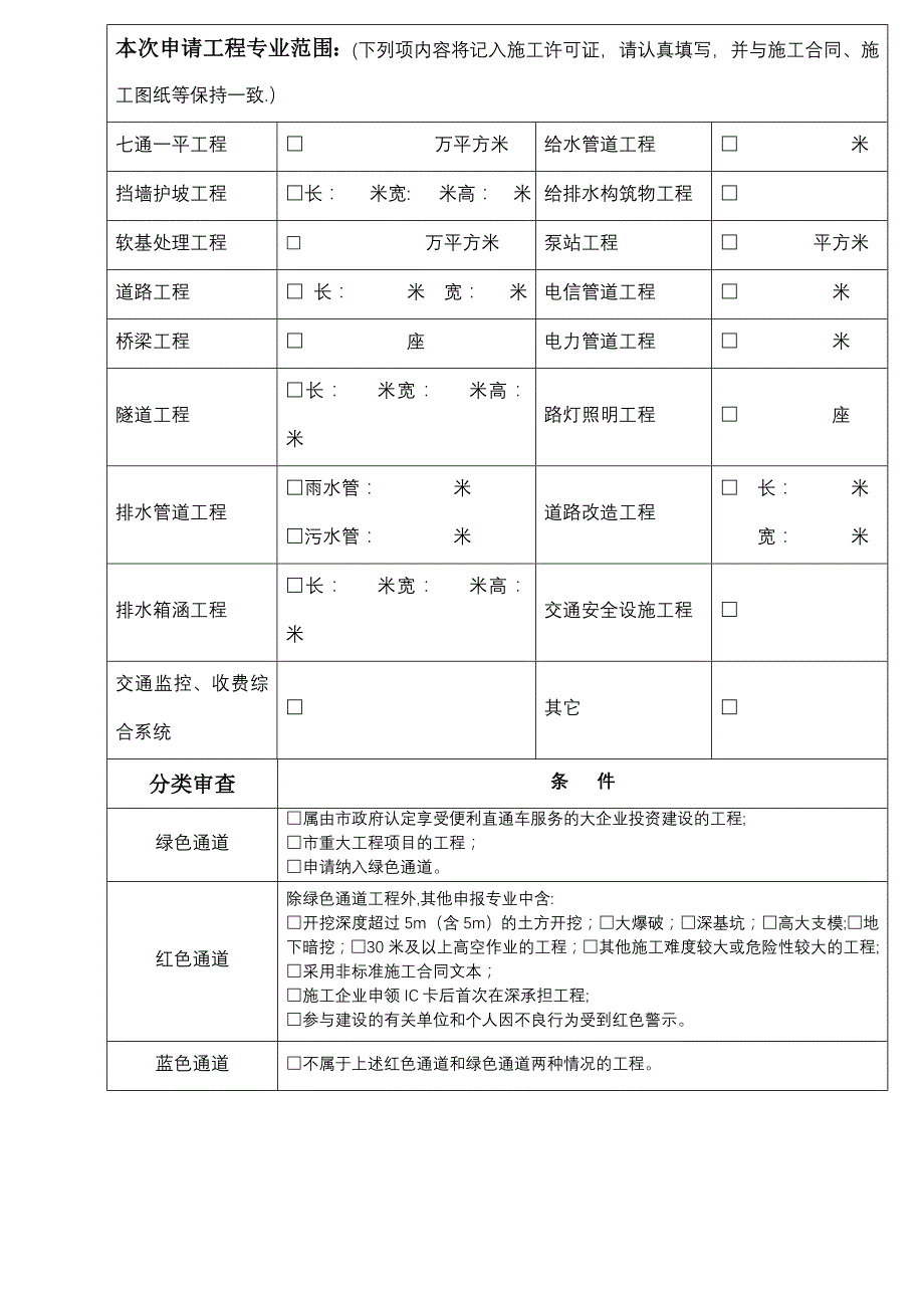 表格+深圳市建设工程施工许可申请表(市政公用及配套专业工程、其他工程)(2012-9)试卷教案.doc_第2页