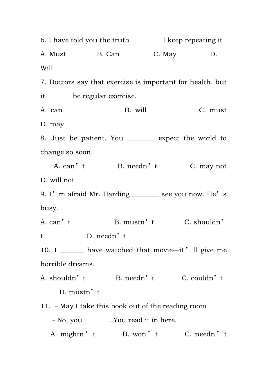 情态动词虚拟语气练习及答案_第2页