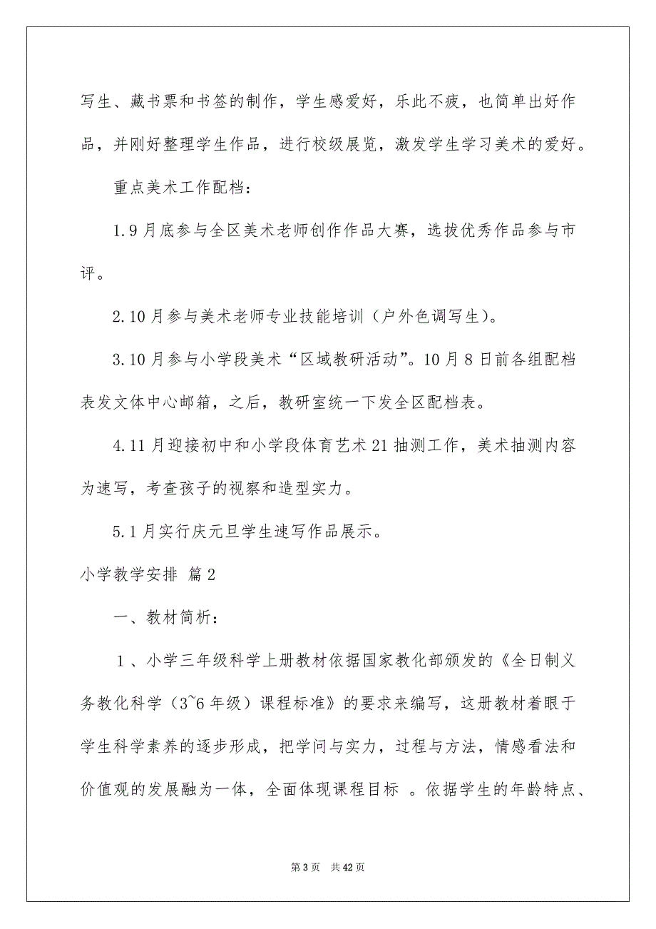 小学教学安排模板汇编8篇_第3页