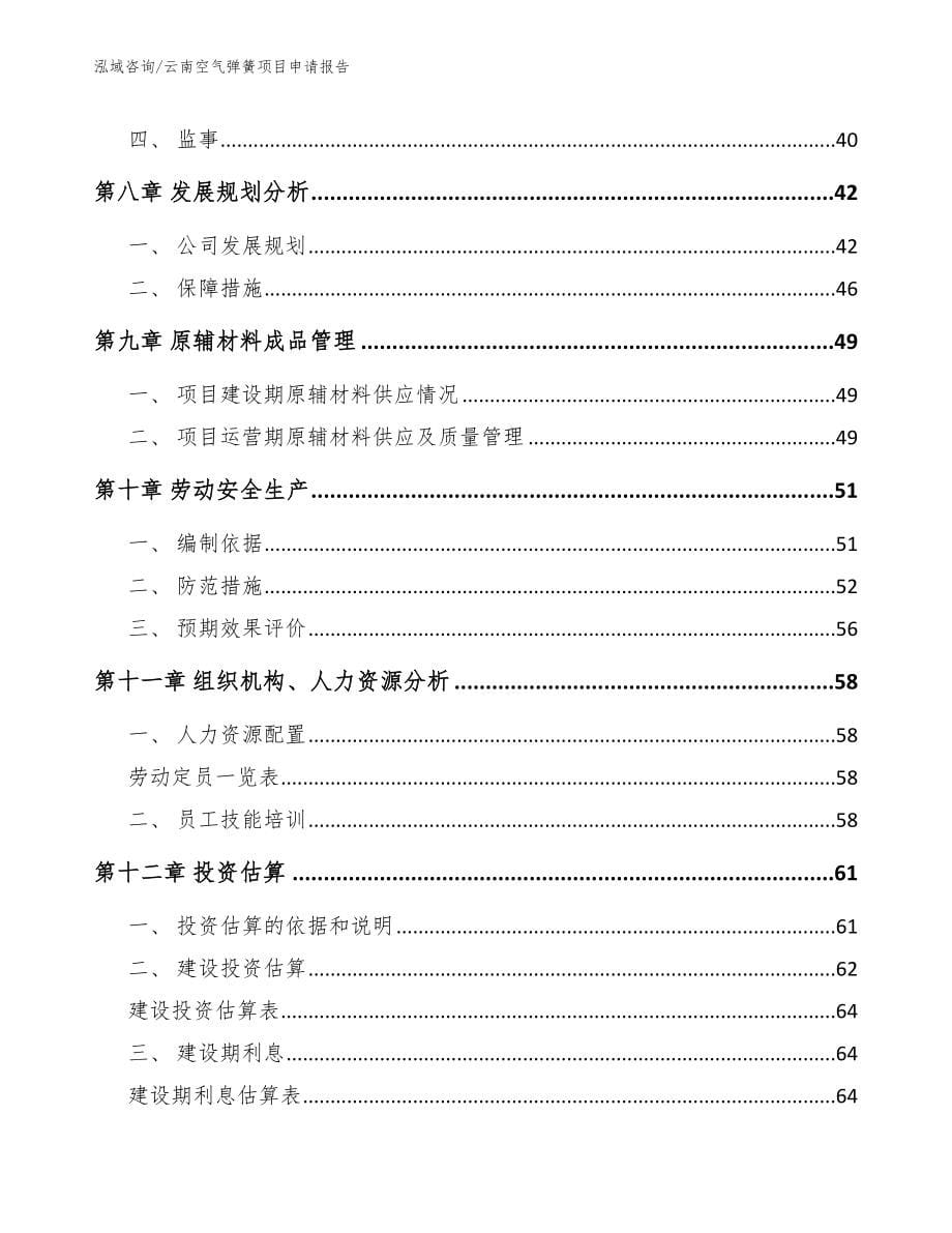 云南空气弹簧项目申请报告（范文）_第5页