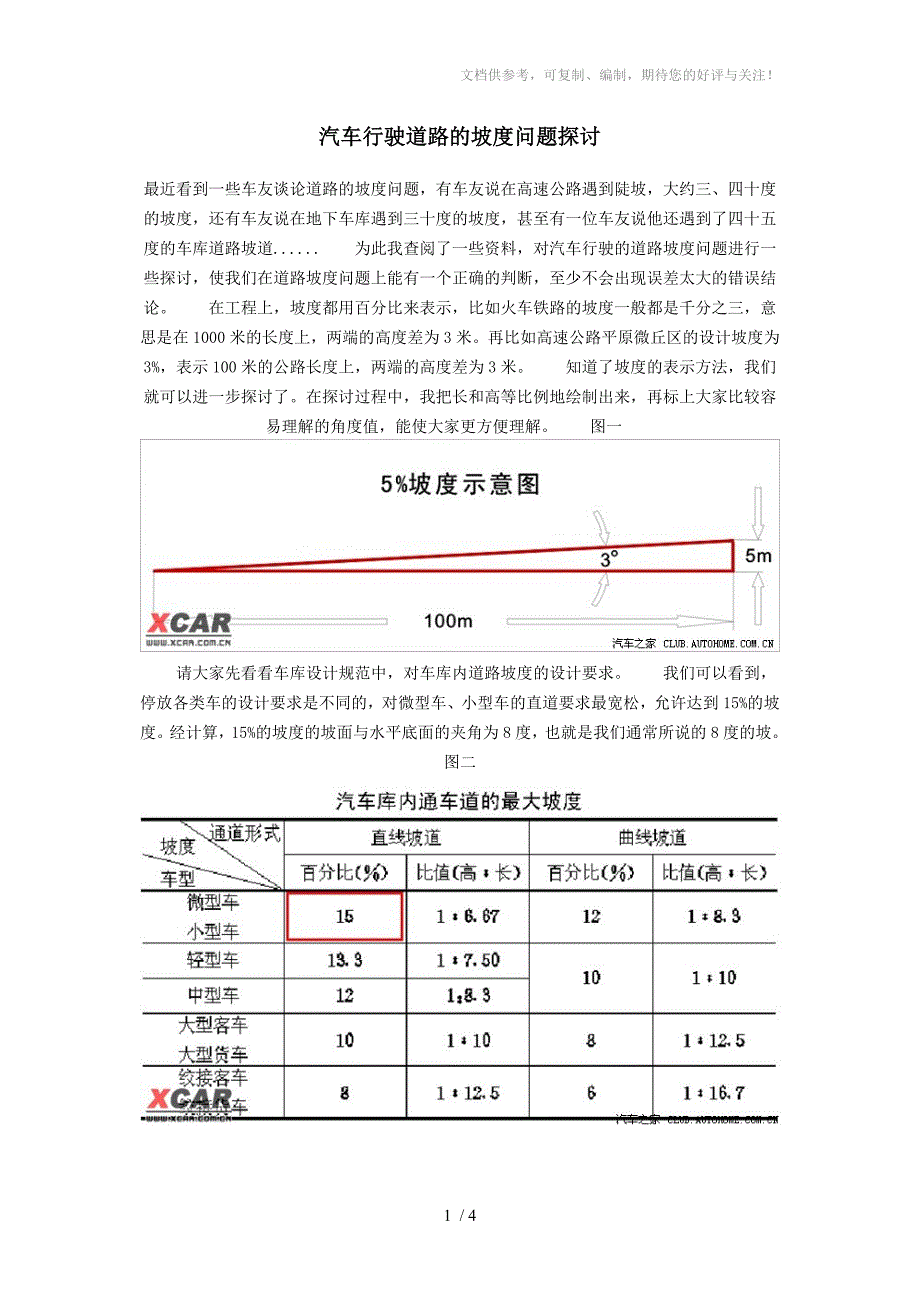 汽车行驶道路的坡度问题探讨_第1页