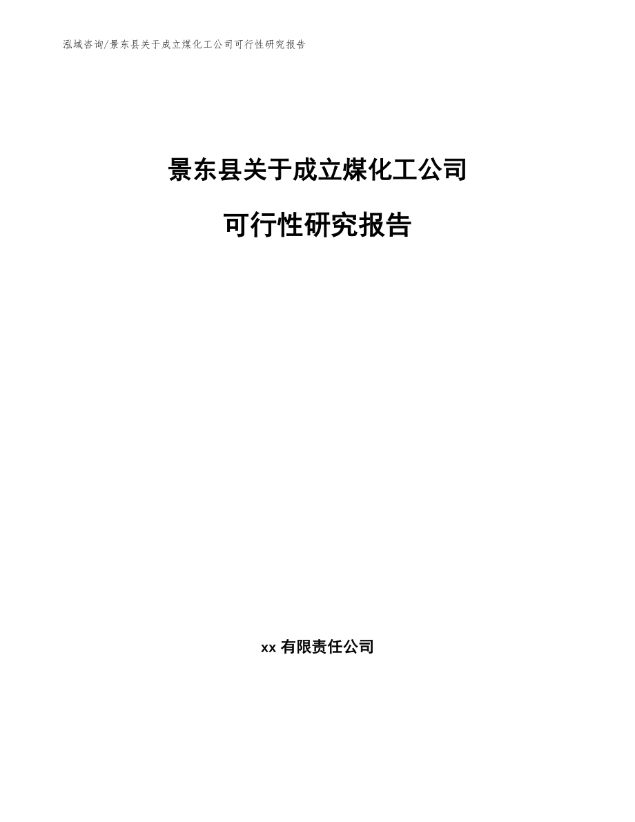 景东县关于成立煤化工公司可行性研究报告_第1页